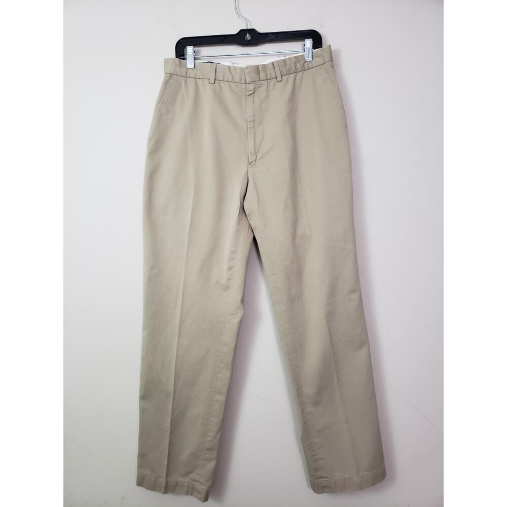 Y2K Polo Ralph Lauren Mens Pants Size 35 Chino Khaki Tan Straight Twill Travel
